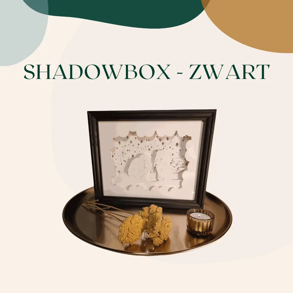 Gepersonaliseerde shadowbox - zwart