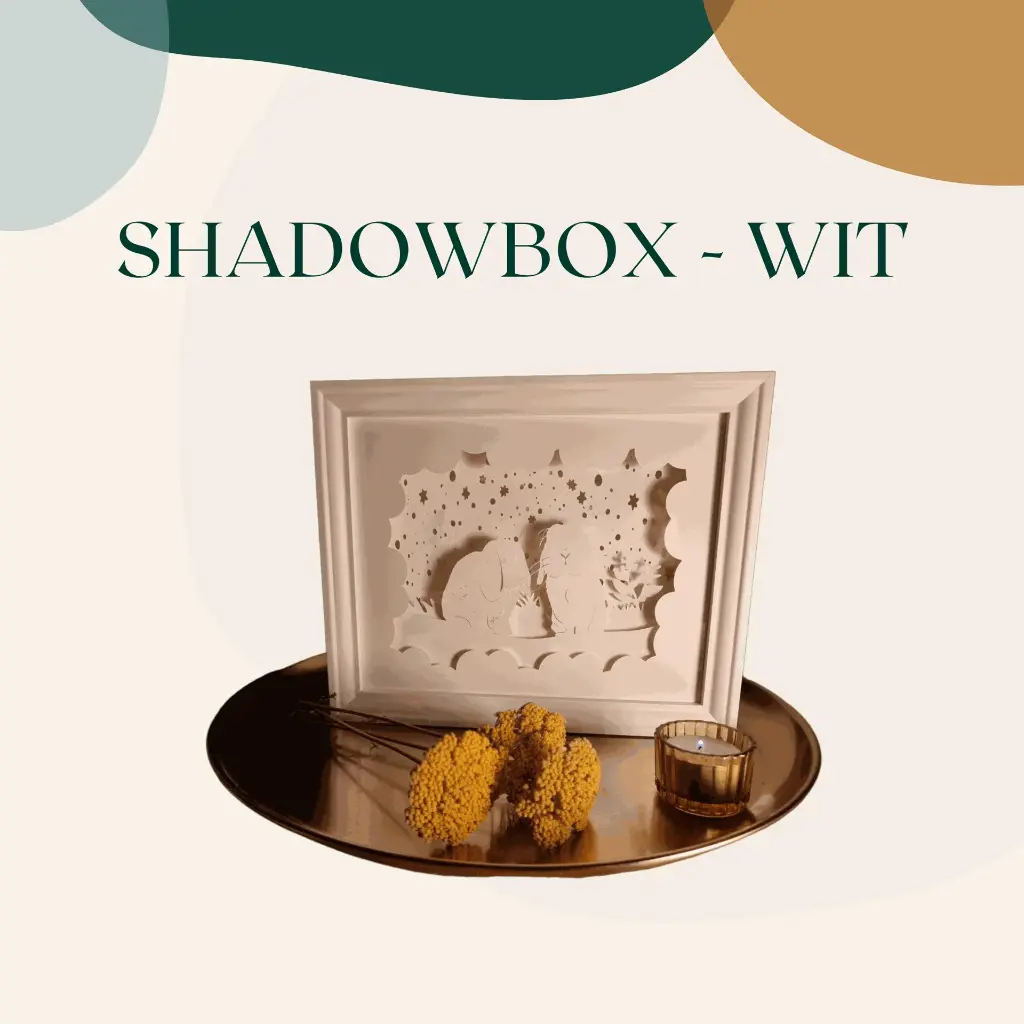 Gepersonaliseerde shadowbox - wit