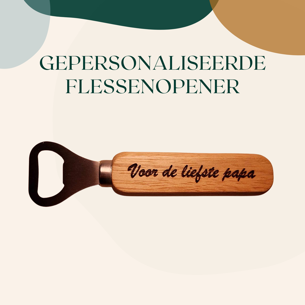 Gepersonaliseerde, gegraveerde flessenopener - hout